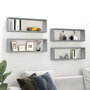 Voir la diapositive 1 : VIDAXL Etageres murales cubiques 4 pcs Sonoma gris 80x15x26,5 cm
