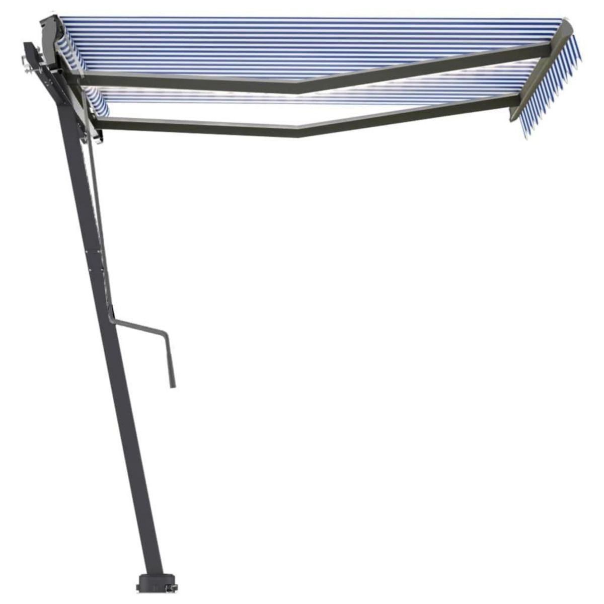 VIDAXL Auvent manuel retractable avec LED 300x250 cm Bleu et blanc