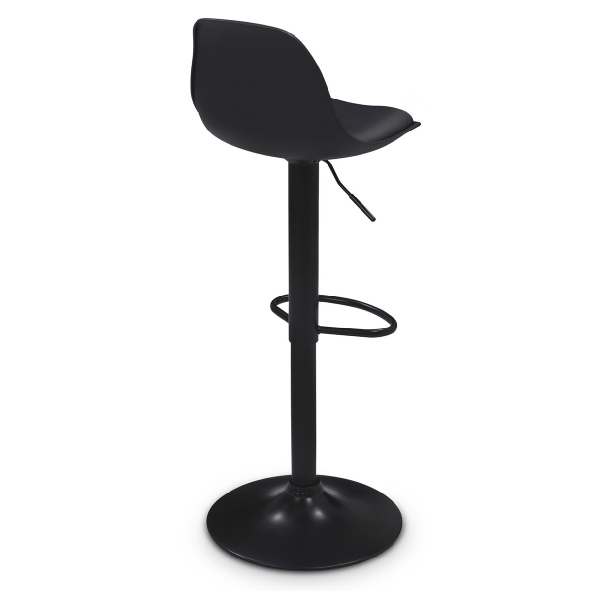 ID MARKET Lot de 4 tabourets de bar KARL design noir pied noir