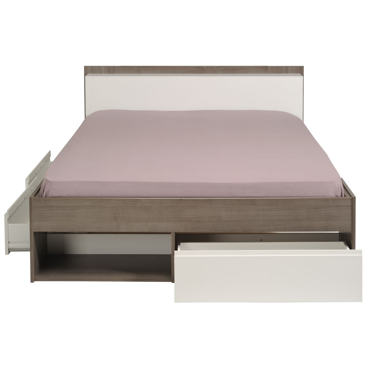 Lit double adulte 160x200 cm avec rangements BOOST