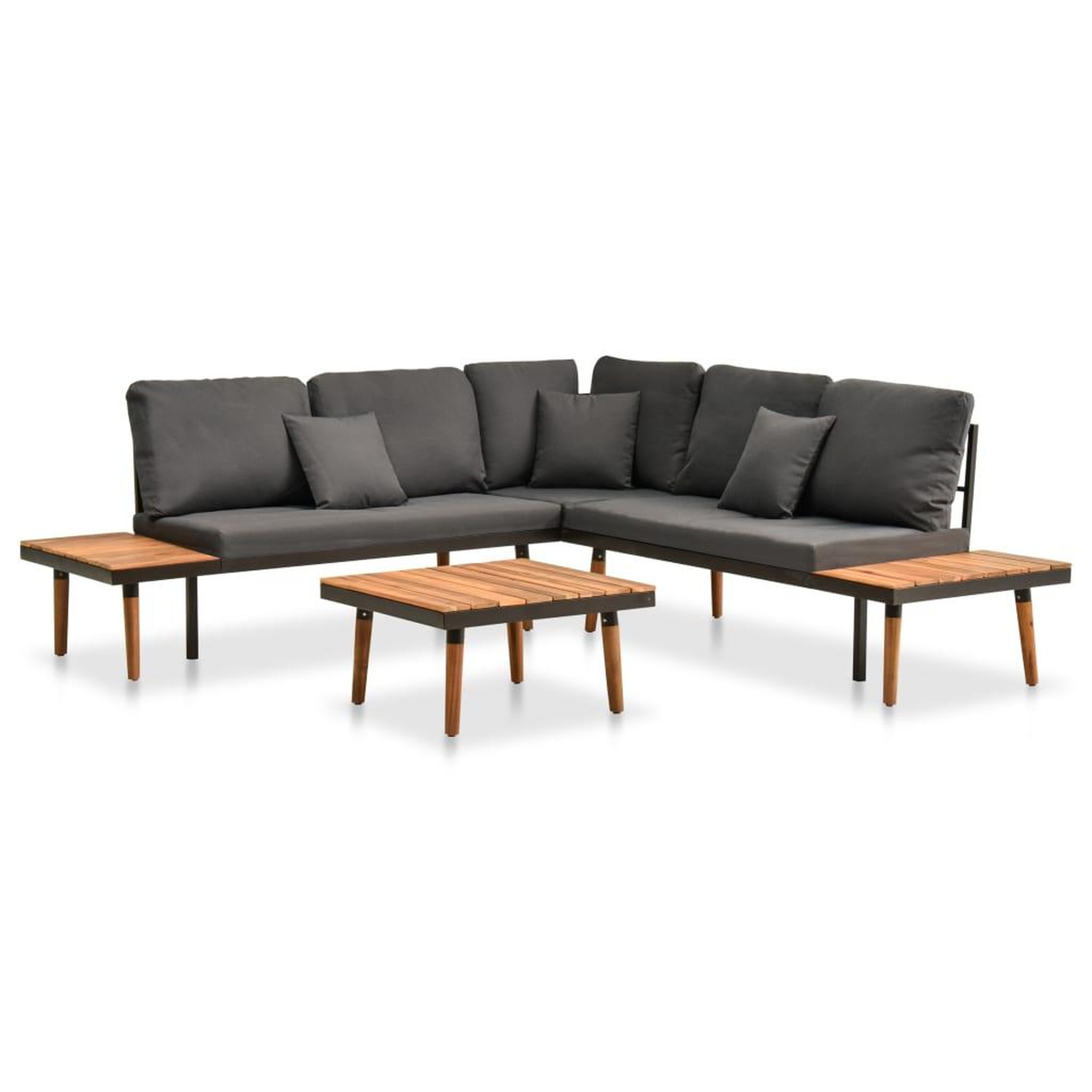 VIDAXL Salon de jardin 4 pcs avec coussins bois d'acacia solide