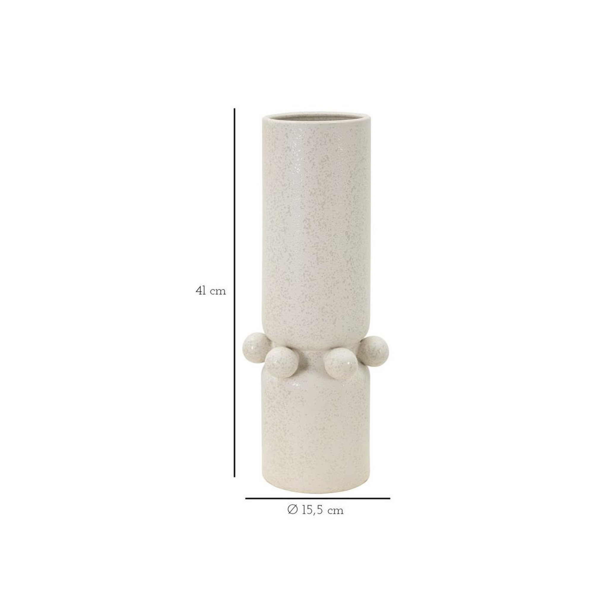 Voir la diapositive 6 : Paris Prix Vase cylindrique en céramique  bubbles  41cm crème