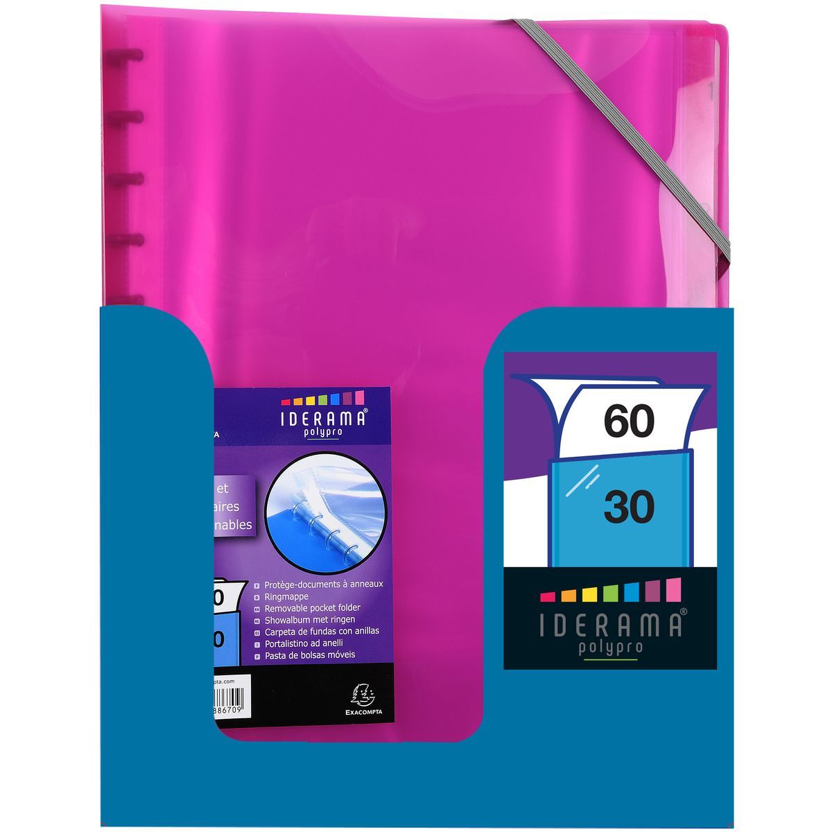 EXACOMPTA Porte vues A4 souple avec intercalaires Iderama 60 vues rose