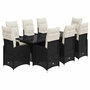 Voir la diapositive 2 : VIDAXL Ensemble de bistro de jardin 9 pcs coussins noir poly rotin