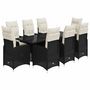 Voir la diapositive 2 : VIDAXL Ensemble de bistro de jardin 9 pcs coussins noir poly rotin
