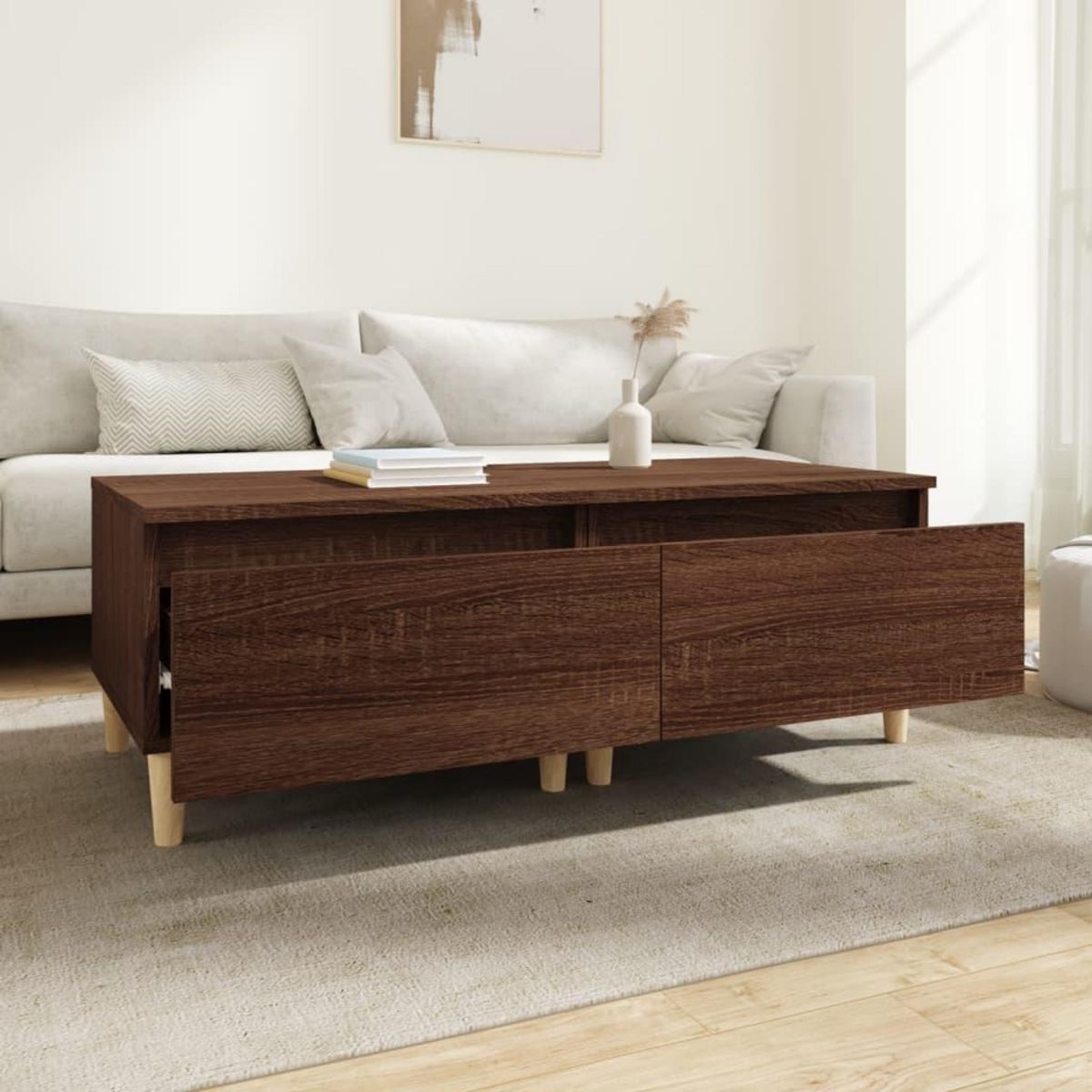 VIDAXL Tables d'appoint 2 pcs Chene marron 50x46x35 cm Bois ingenierie