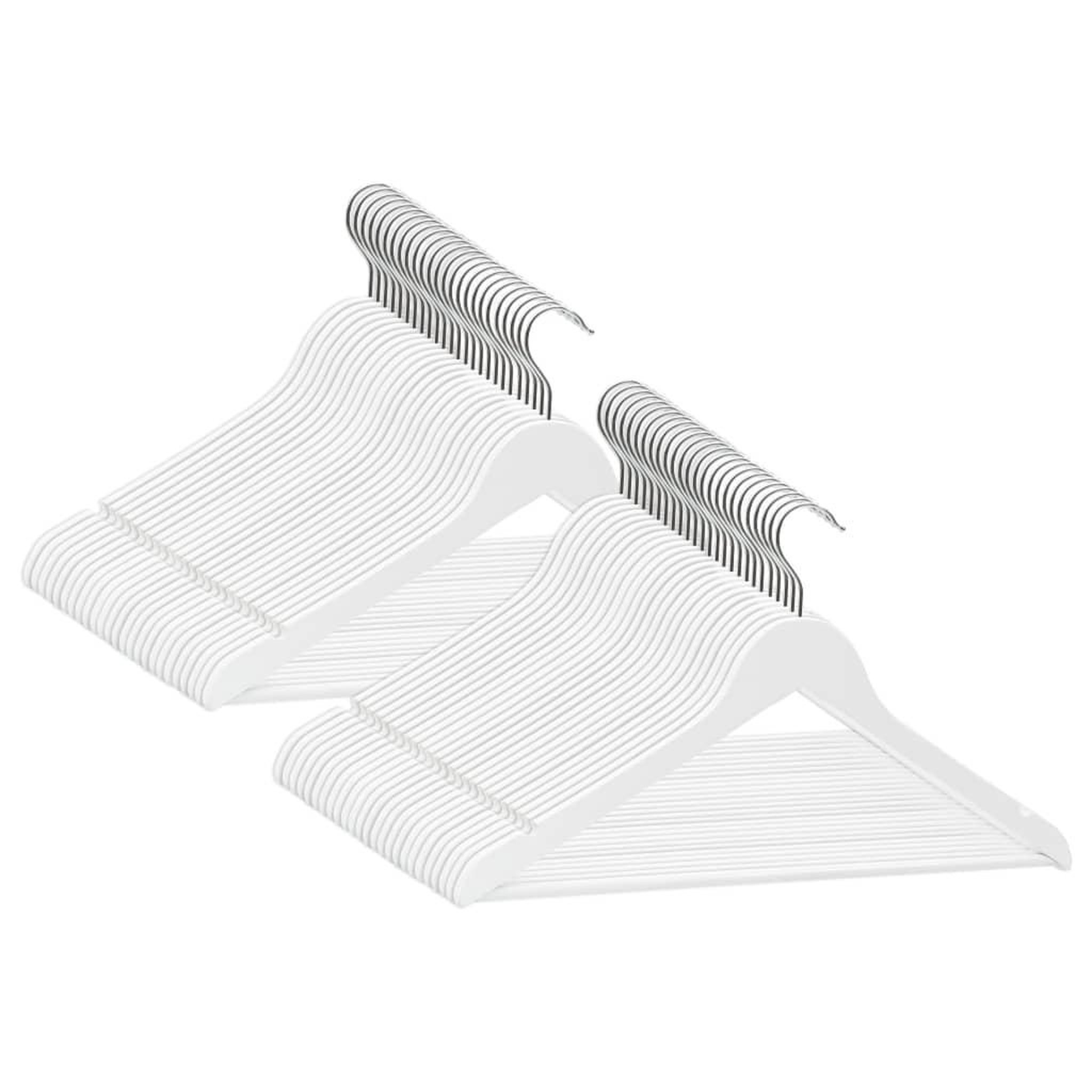 Voir la diapositive 2 : VIDAXL Cintres antiderapants 50 pcs Blanc Bois dur