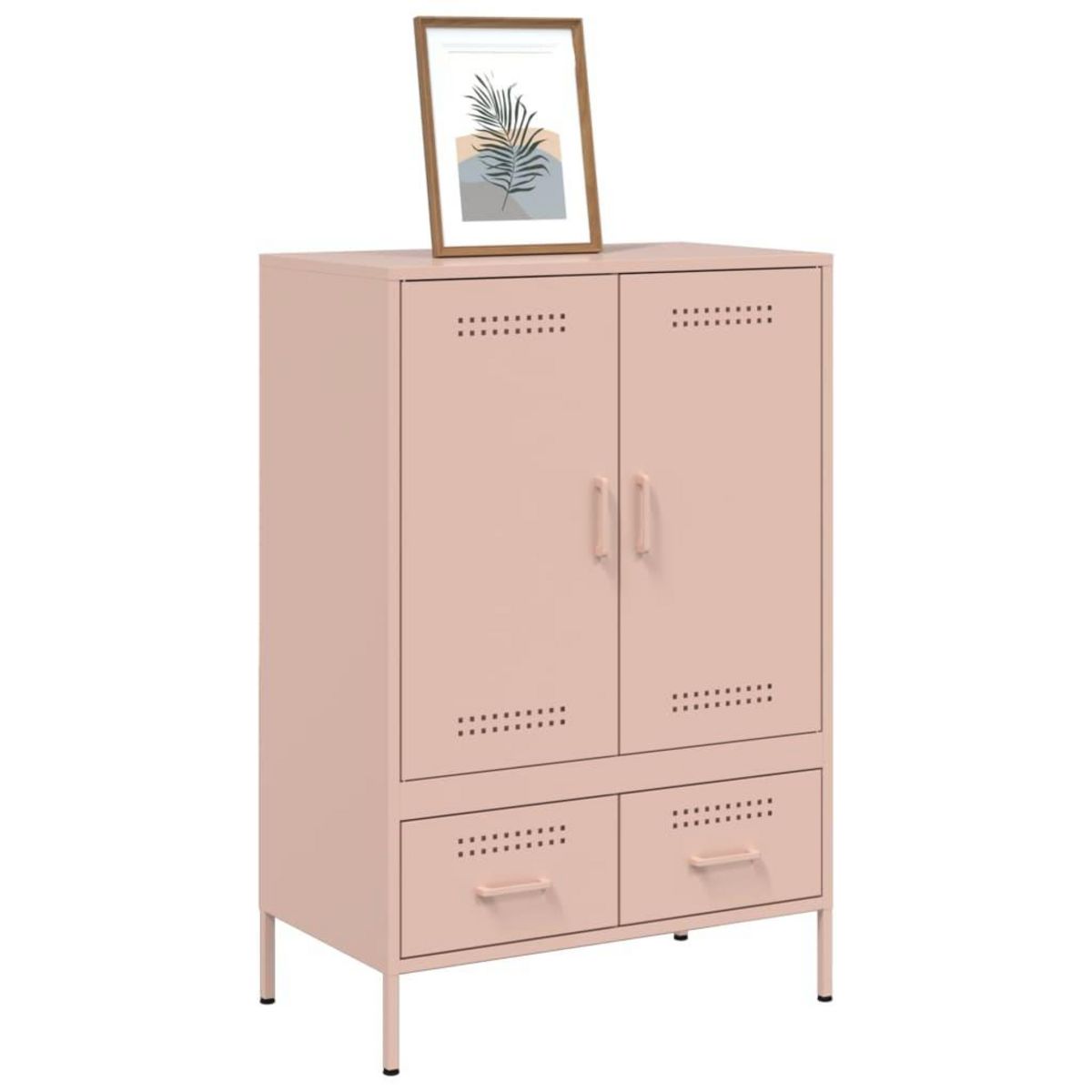 VIDAXL Buffet haut rose 68x39x101,5 cm acier