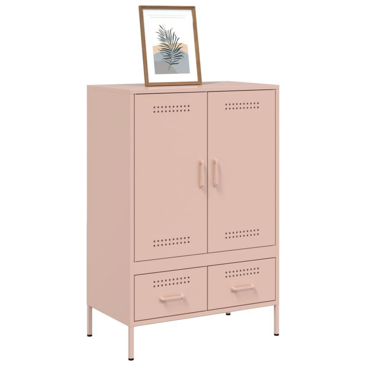 VIDAXL Buffet haut rose 68x39x101,5 cm acier