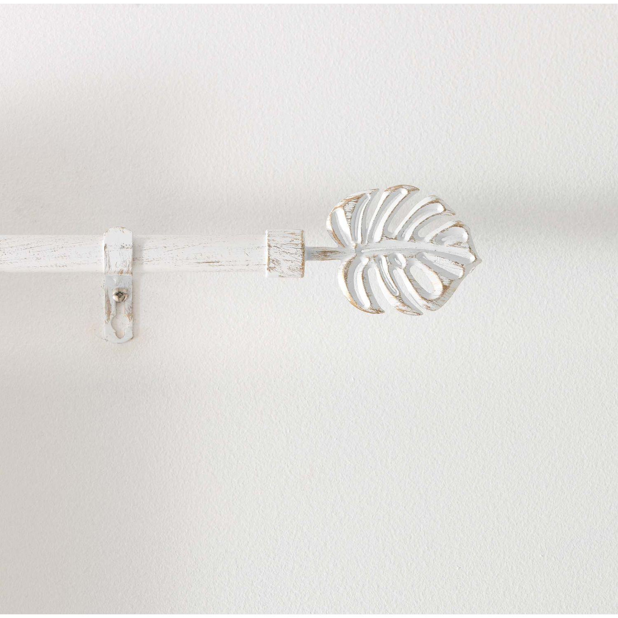 Douceur d'Intérieur Kit de tringle à rideaux extensible feuille - l120 /l210 cm - patine blanc