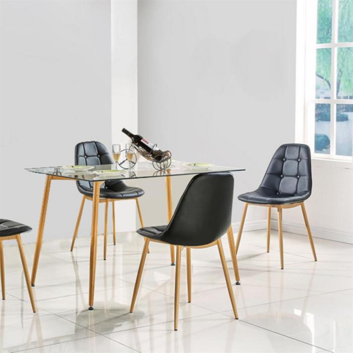 Paris Prix Table de Repas en Verre  Glosa  115cm Transparent