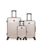 SWISS KOPPER SWISS KOPPER - LOT DE 3 - Valises grand format, weekend et cabine XXS ZURICH. Coloris disponibles : Bleu, Beige, Noir, Rose, Vert, Gris