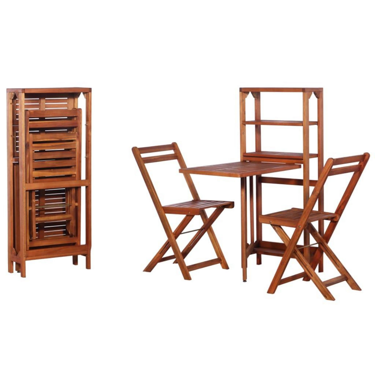 VIDAXL Mobilier de bistro pliable 3 pcs Bois d'acacia solide
