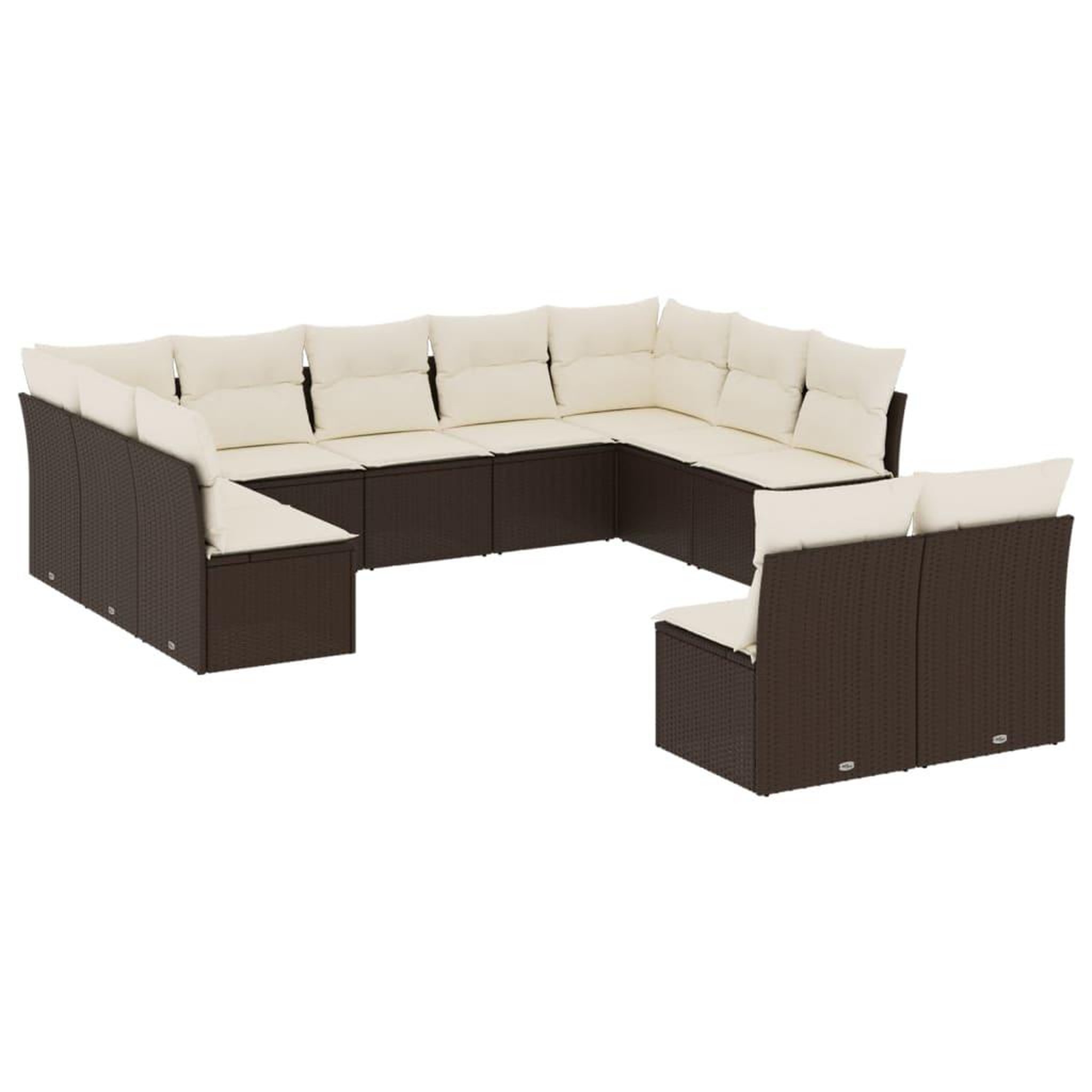 Voir la diapositive 2 : VIDAXL Salon de jardin et coussins 11 pcs marron resine tressee