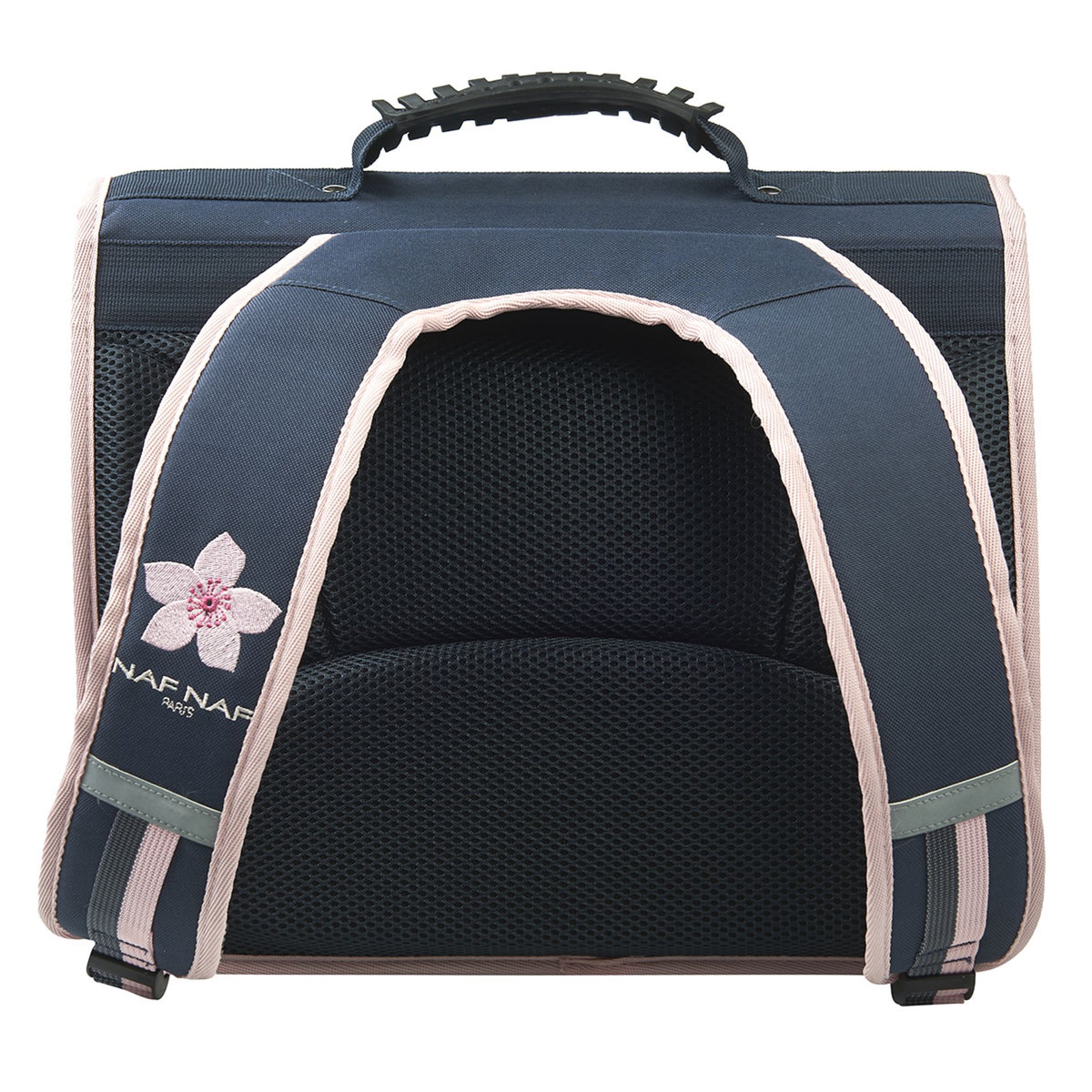 Naf Naf Cartable 38 cm CP/CE1/CE2 bleu motif fleurs roses