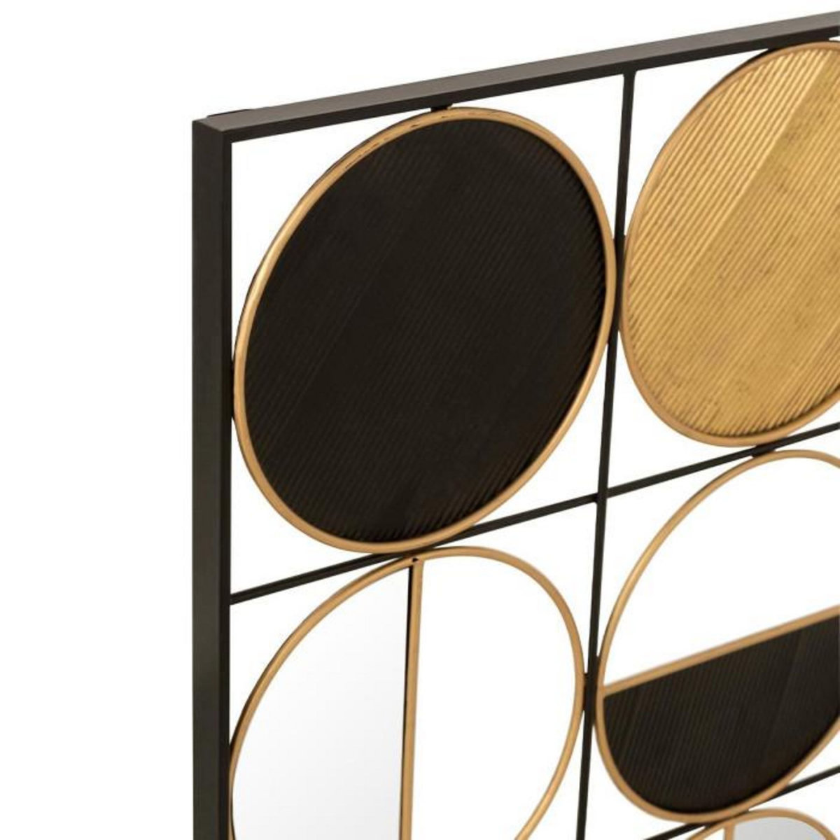 Paris Prix Décoration Murale en Métal  Ronds  101cm Or & Noir