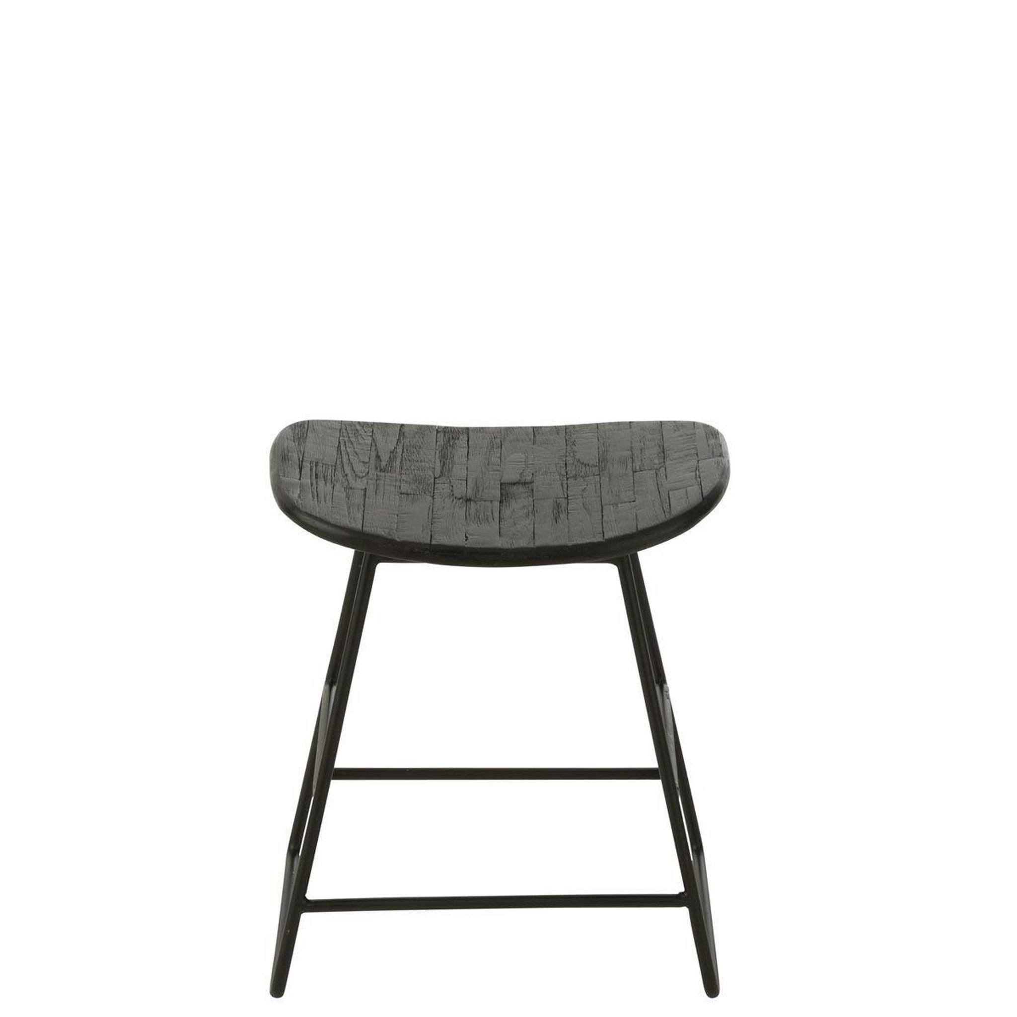 Voir la diapositive 3 : J-LINE Tabouret en bois  teck  45cm noir