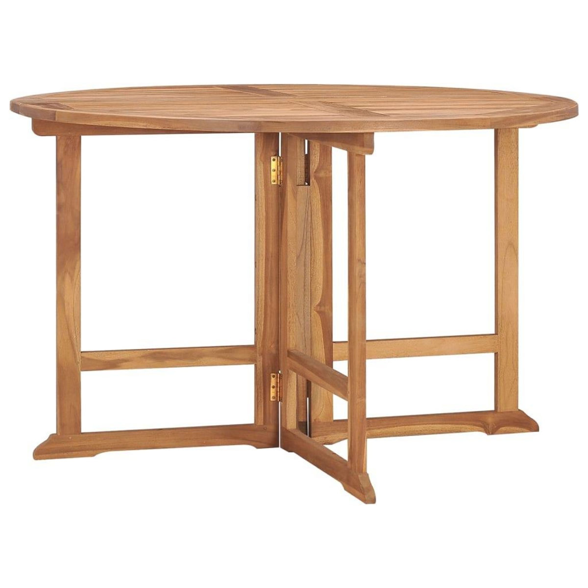 VIDAXL Table a dîner de jardin pliable Ø110x75 cm Bois massif de teck