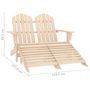 Voir la diapositive 6 : VIDAXL Chaise de jardin Adirondack 2 places et repose-pied sapin