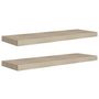 Voir la diapositive 2 : VIDAXL Etageres murales flottantes 2 pcs Chene 80x23,5x3,8 cm MDF