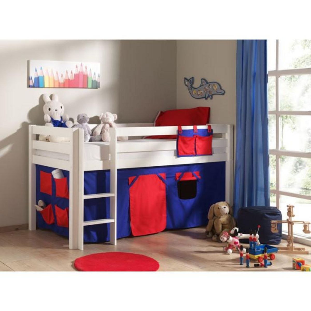 Paris Prix Lit Enfant  Pino Rouge  90x200cm Blanc