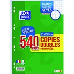 OXFORD Copies doubles perforées 21x29,7 cm 540 pages grands carreaux seyes