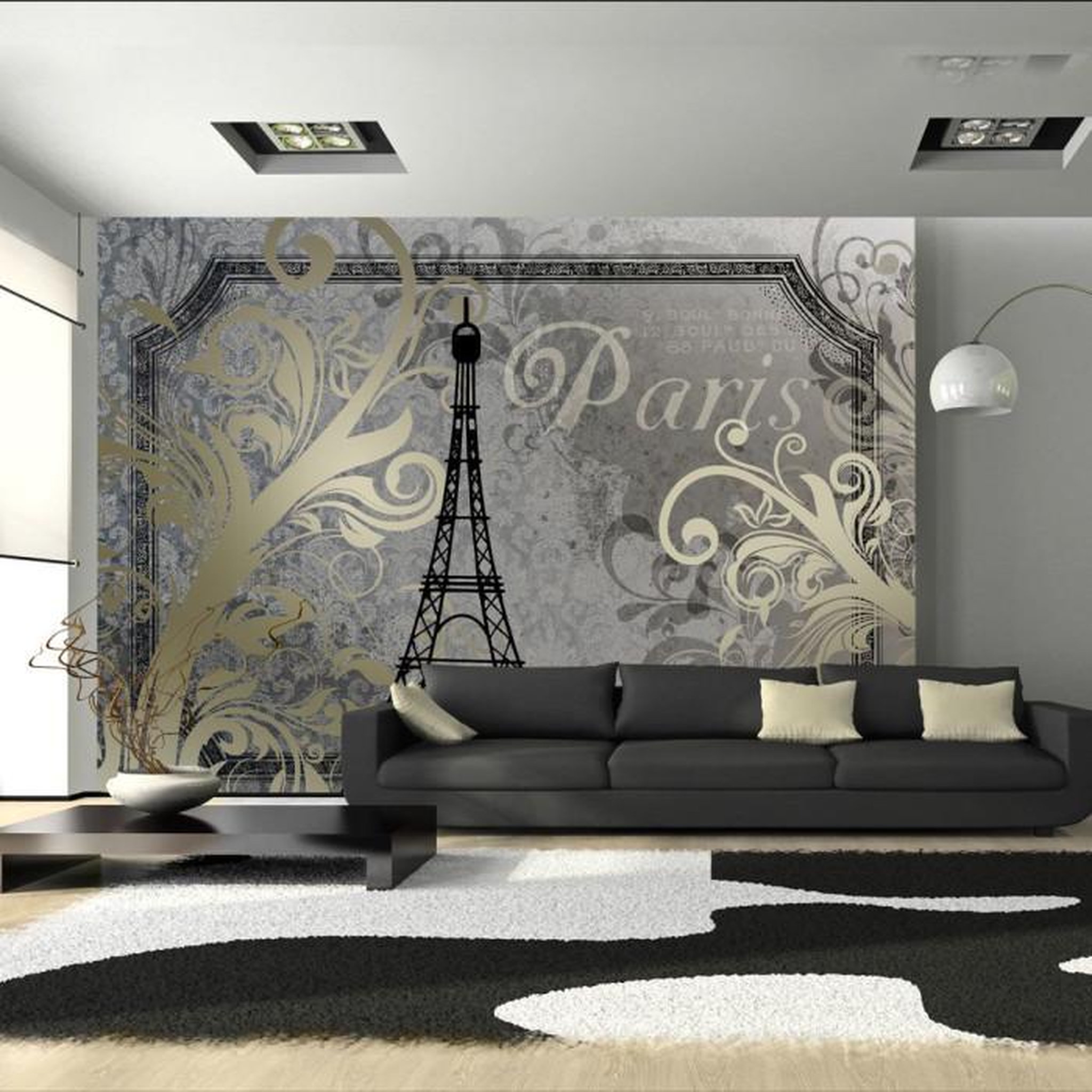 Paris Prix Papier Peint  Vintage Paris. Coloris disponibles : Multicolore