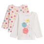 Voir la diapositive 1 : INEXTENSO Lot de 2 t-shirt manches longues bébé fille