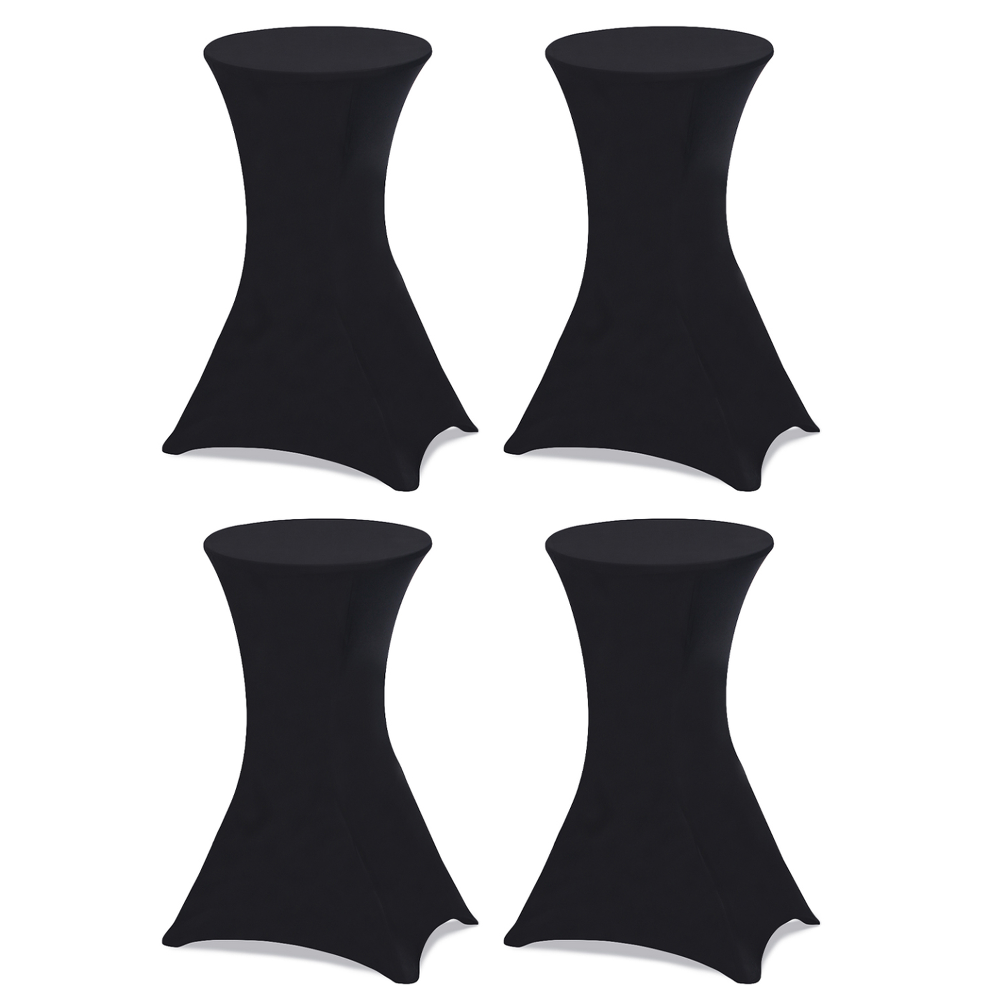 Voir la diapositive 6 : ID MARKET Lot de 4 tables hautes pliantes 105 cm et 4 housses noires