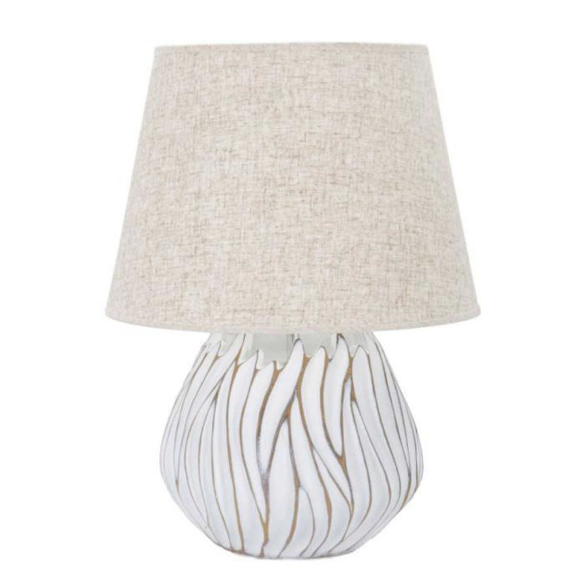 Paris Prix Lampe à Poser en Résine  Honduras  48cm Blanc & Naturel