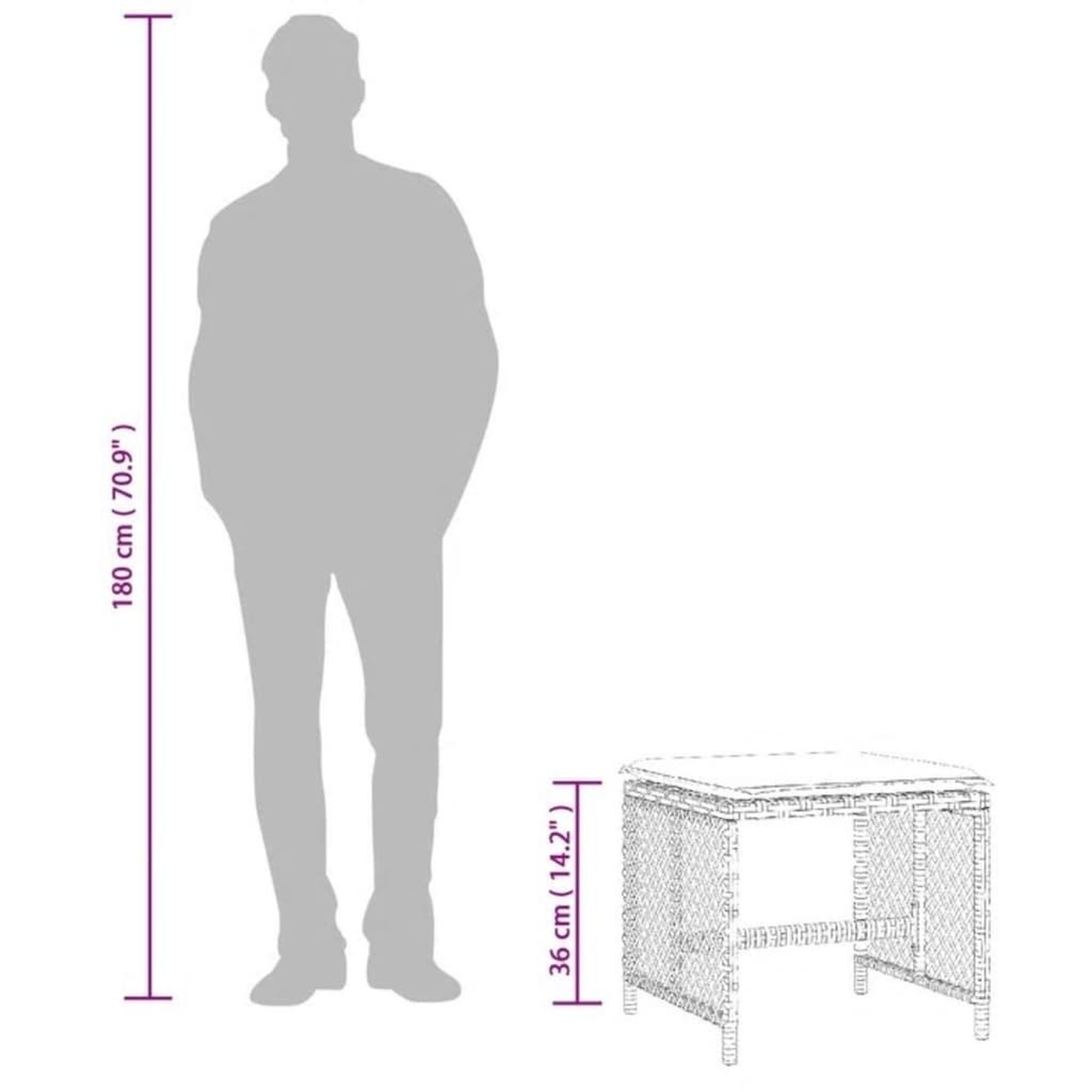 Voir la diapositive 6 : VIDAXL Tabourets de jardin et coussins lot de 4 marron resine tressee