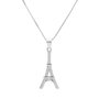 Voir la diapositive 1 : L'ATELIER D'AZUR Collier Argent 925/000 Rhodié - Tour Eiffel Pavée de Zirconiums