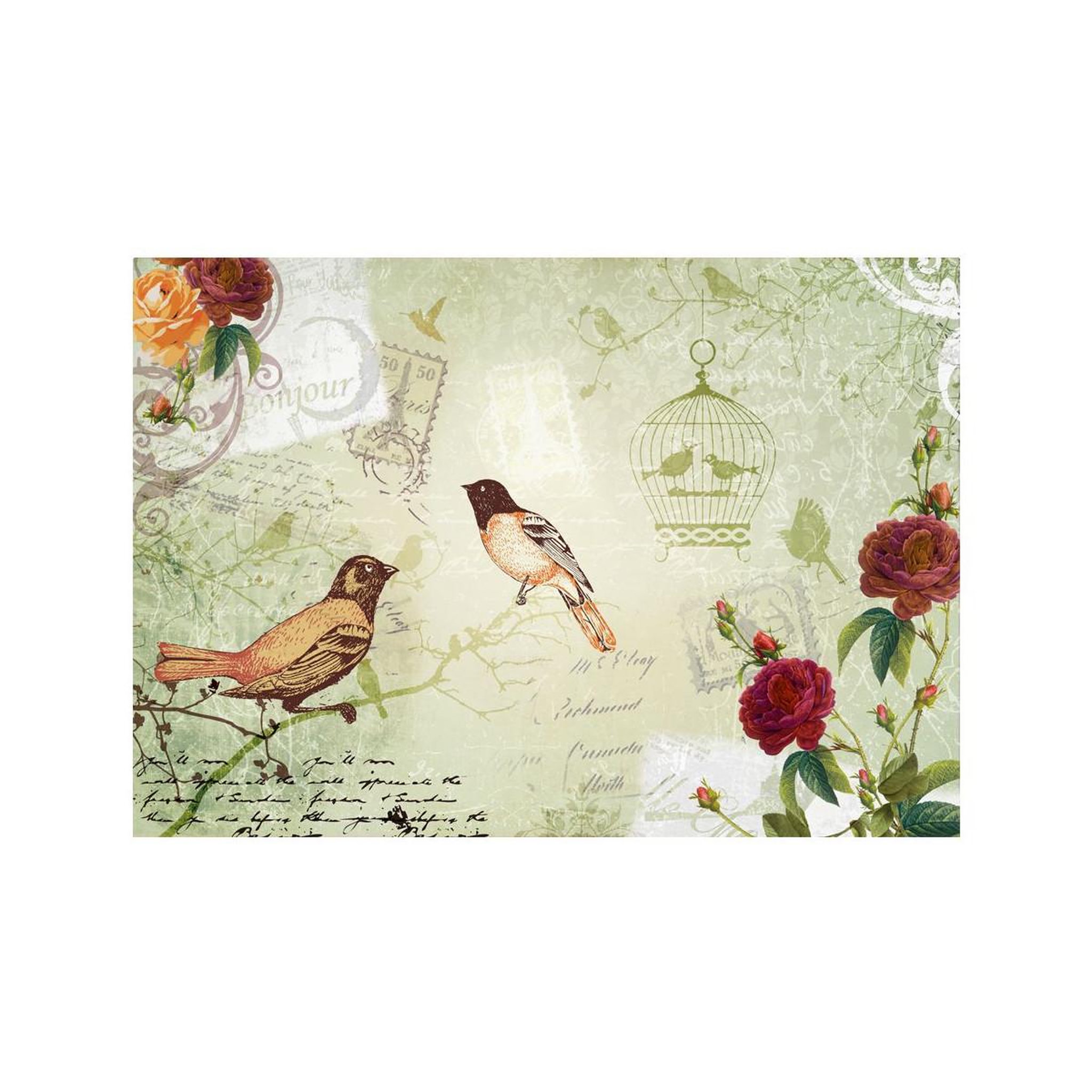 Voir la diapositive 2 : Paris Prix Papier peint  vintage birds