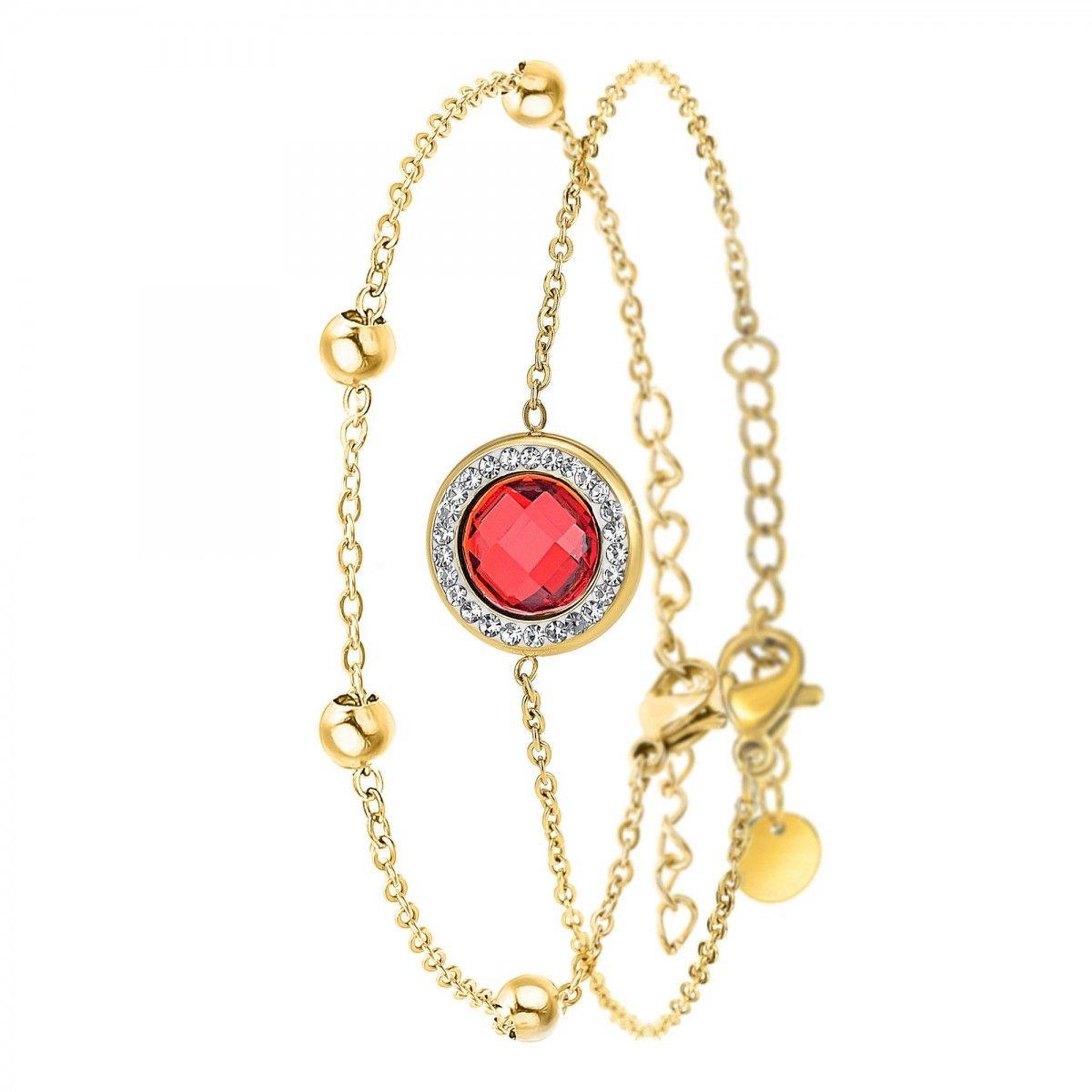 SC BOHEME Lot de 2 bracelets SC Bohème en Acier Finement doré orné de cristaux scintillants