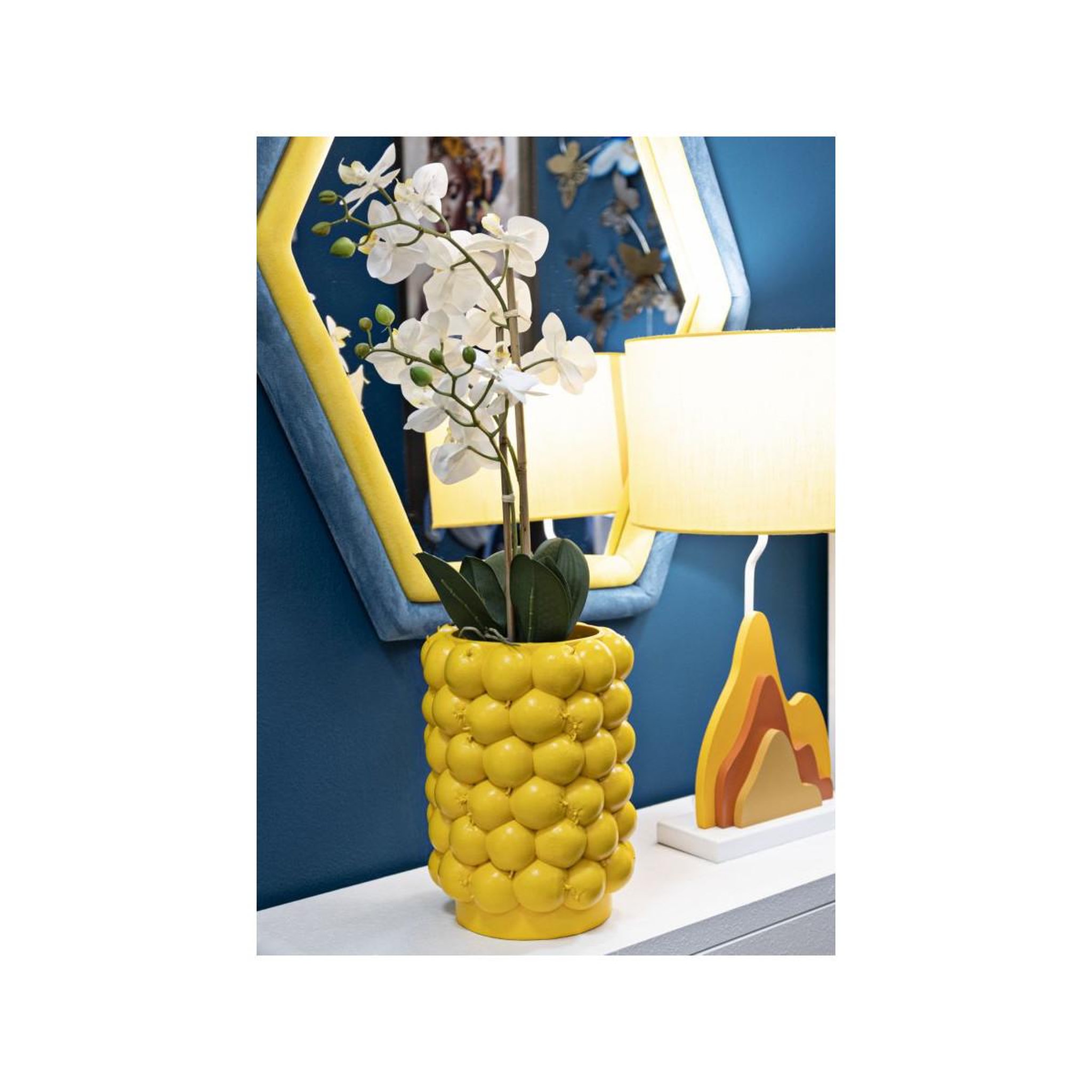 Voir la diapositive 6 : Paris Prix Vase déco fruits  citrons  28cm jaune