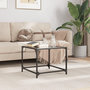 Voir la diapositive 1 : VIDAXL Table basse avec dessus en verre noir 50x50x40 cm acier