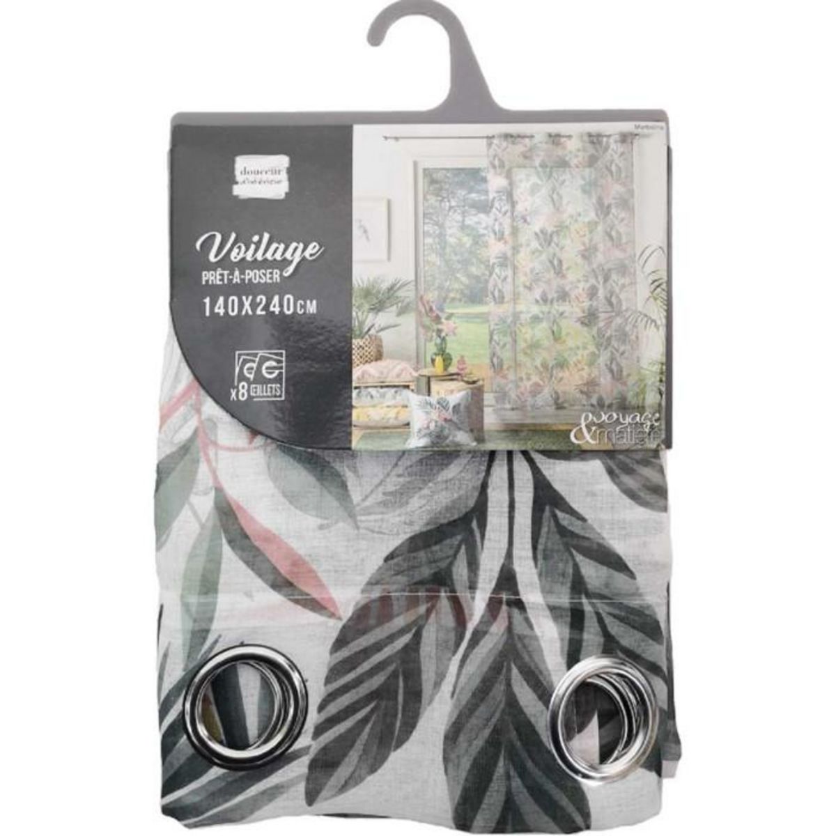 Paris Prix Rideau Voilage à Œillets  Marbelina  140x240cm Blanc