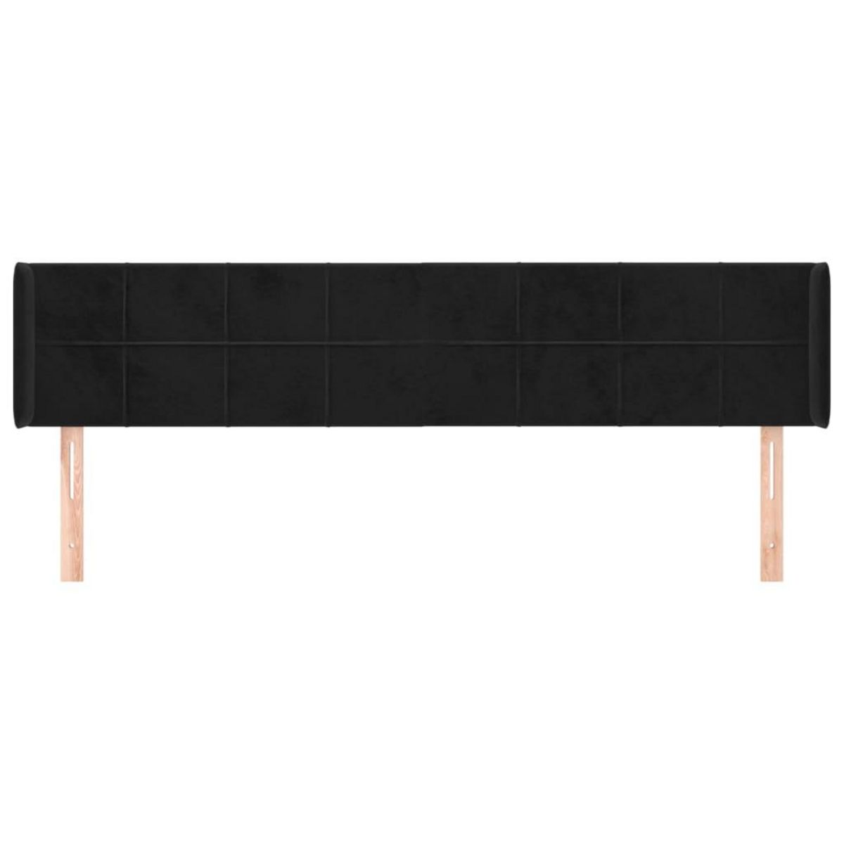 VIDAXL Tete de lit avec oreilles Noir 203x16x78/88 cm Velours