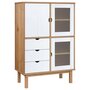 Voir la diapositive 2 : VIDAXL Buffet haut OTTA marron et blanc 85x43x125 cm bois massif pin