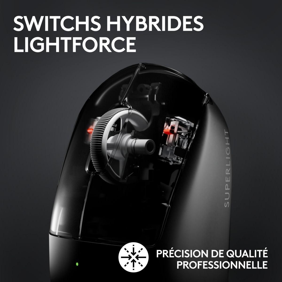 Logitech Souris Gamer Sans Fil G PRO X SUPERLIGHT 2 LIGHTSPEED Noir