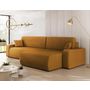 Voir la diapositive 2 : BEST MOBILIER Artemisa - canapé d'angle réversible 5 places convertible avec coffre en velours côtelé