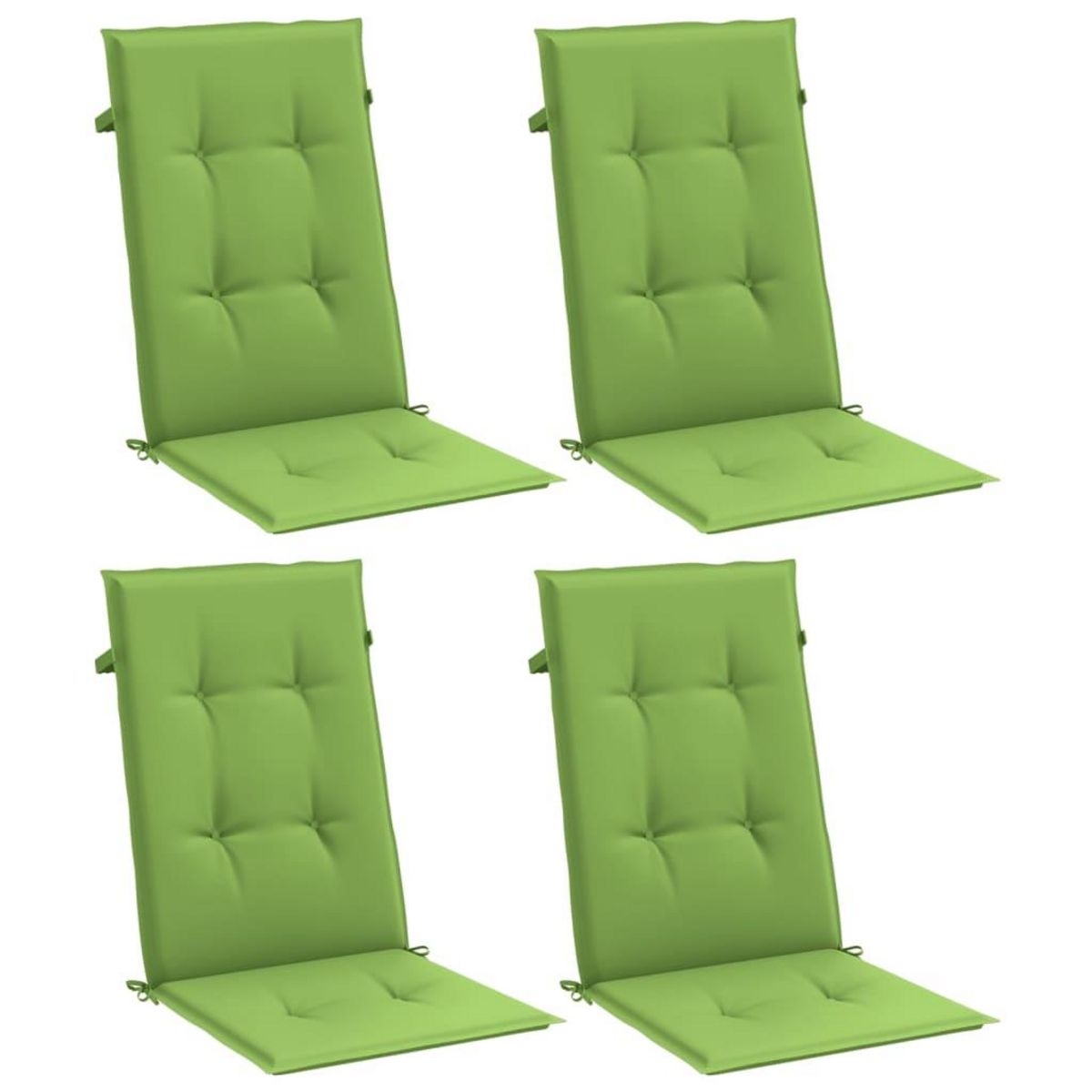 VIDAXL Coussins de chaise a dossier haut lot de 4 vert melange tissu