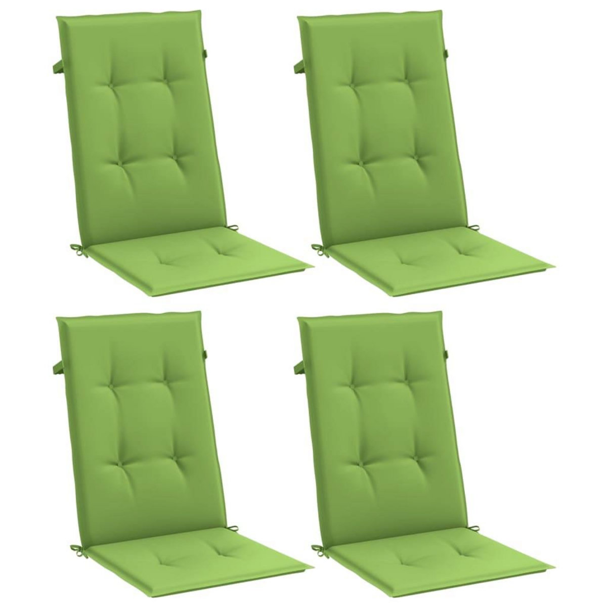 VIDAXL Coussins de chaise a dossier haut lot de 4 vert melange tissu