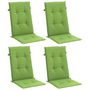 Voir la diapositive 3 : VIDAXL Coussins de chaise a dossier haut lot de 4 vert melange tissu