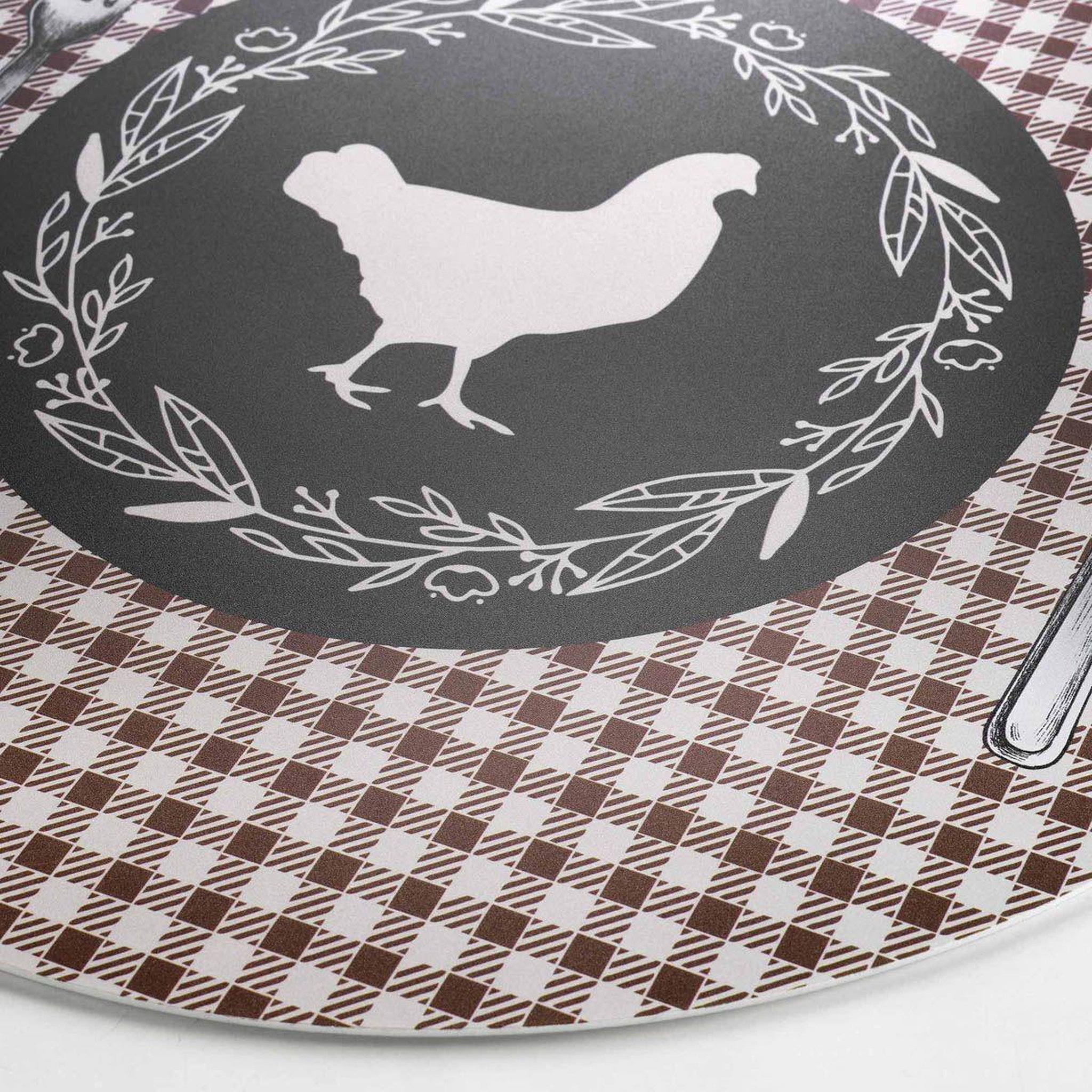 Voir la diapositive 2 : Douceur d'Intérieur Set de table rond imprimé  galinot  36cm multicolore