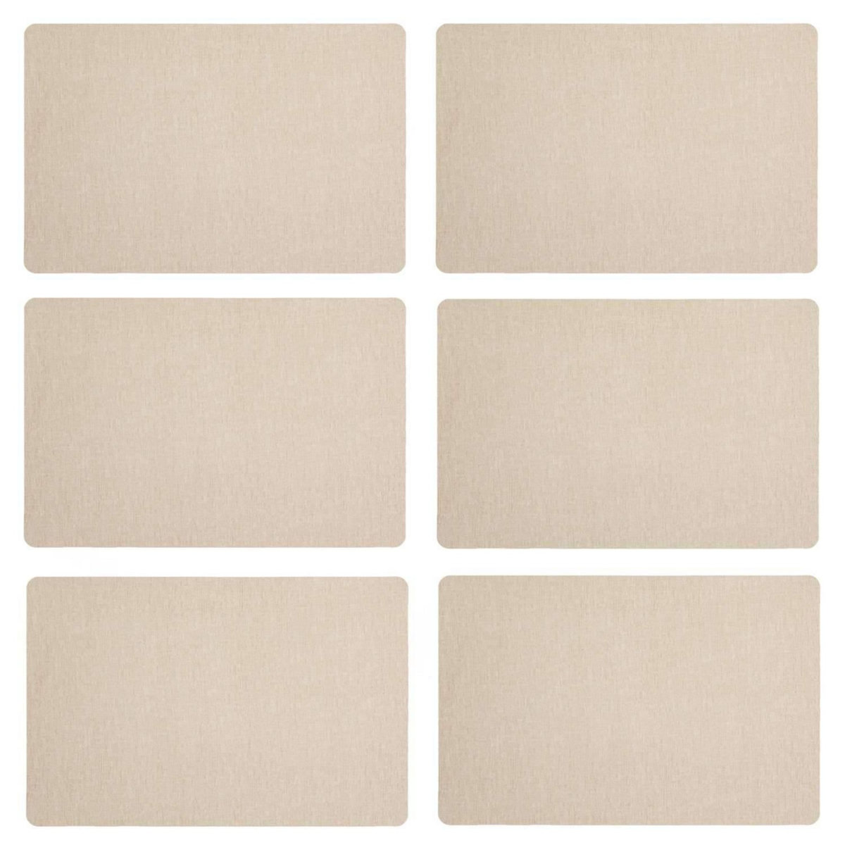 SECRET DE GOURMET Lot de 6 sets de table rectangulaire Lake - 45 x 30 cm - Beige