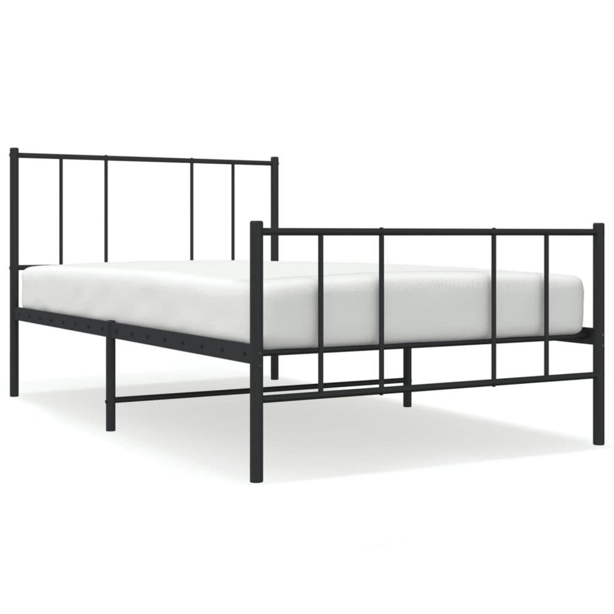 VIDAXL Cadre de lit metal sans matelas avec pied de lit noir 80x200 cm