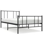 VIDAXL Cadre de lit metal sans matelas avec pied de lit noir 80x200 cm