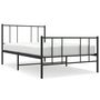 Voir la diapositive 1 : VIDAXL Cadre de lit metal sans matelas avec pied de lit noir 80x200 cm