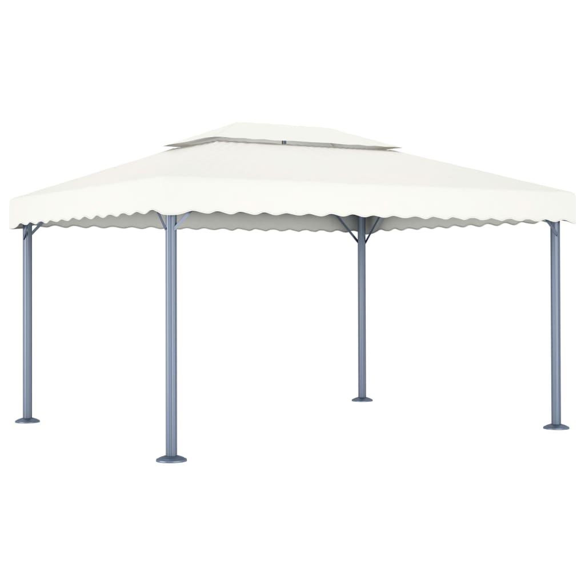 Voir la diapositive 3 : VIDAXL Tonnelle avec guirlande lumineuse a led 4x3 m creme aluminium